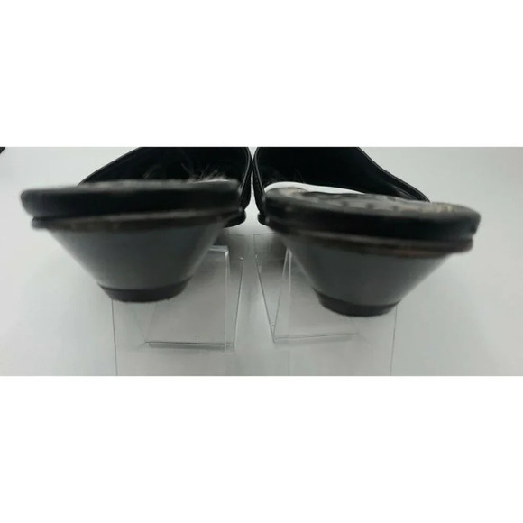 Eric Javits Womens Leather Woven Low Heel Sandals Slides Black Size 10 - Picture 9 of 11